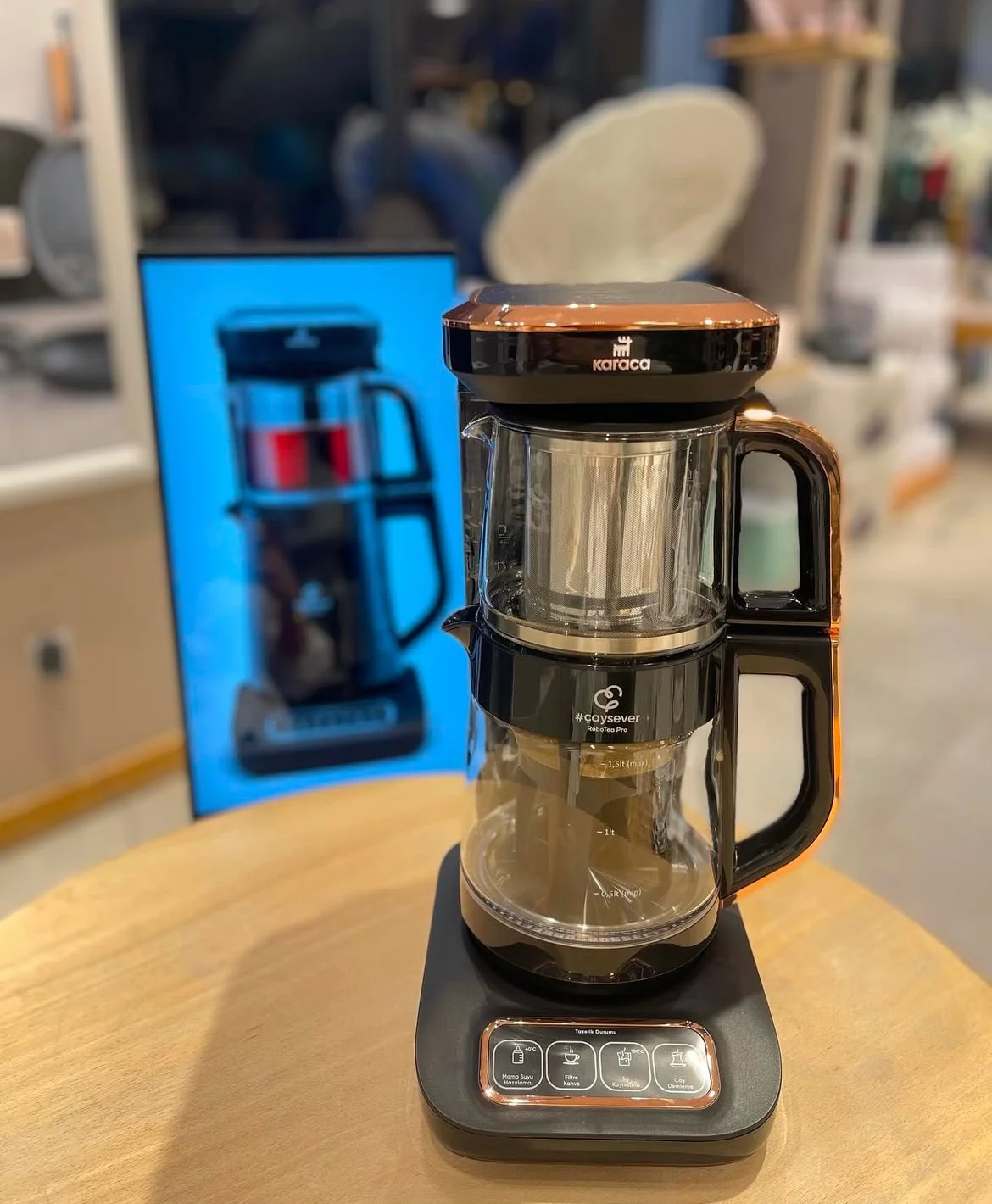 چایساز و قهوه ساز رباتیک تمام پیرکس robotea pro مشکی-مسی کاراجا